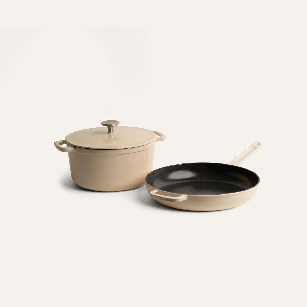Emailliertes Gusseisen-Set – Creme